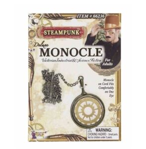 Steampunk Deluxe Monocle with Chain & Elope Monocle With Leather Cord NWT
